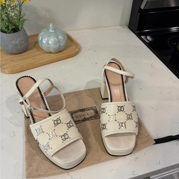 Gucci Beige Women's Heeled Sandals - Picture 3 of 3